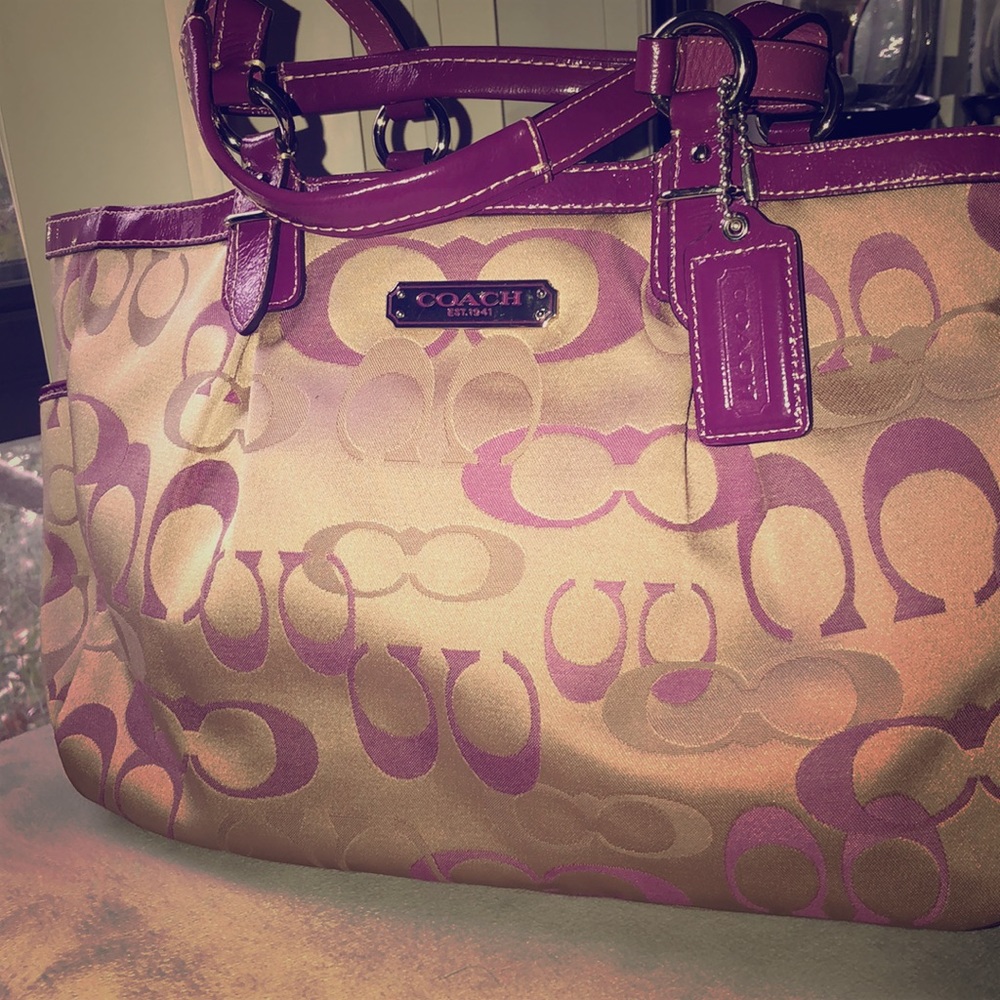 Gorgeous orchid COACH tote